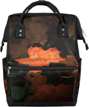 Maple Leaves Diaper Bag Tote Large Capacity Waterproof with Adjustable Shoulder Strap and Pram Straps Mommy Bag for Hospital Beach Weekender Travel