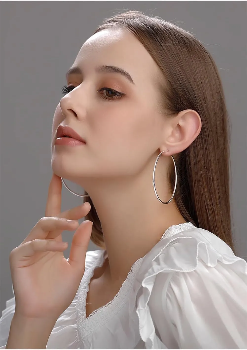 Marynn Big Gold Hoop Earrings for Women,Dainty Gold Hypoallergenic Rose Gold Silver Hoop Earrings,Stainless Steel Large