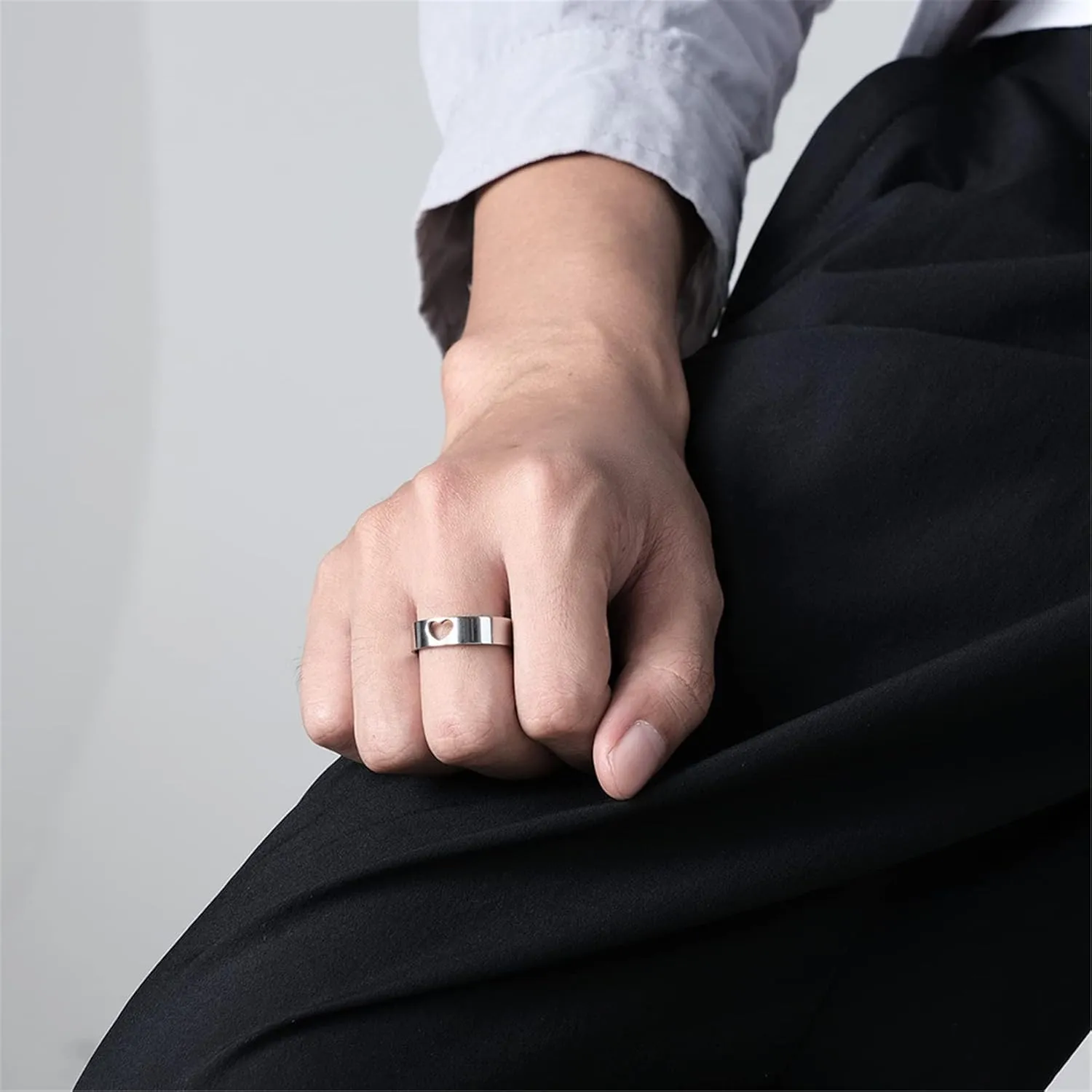 Matching Rings for Couples, Couple Heart Rings Set Couple Rings I LOVE YOU Matching Heart Promise Rings for Her and Her Engagement Wedding Ring