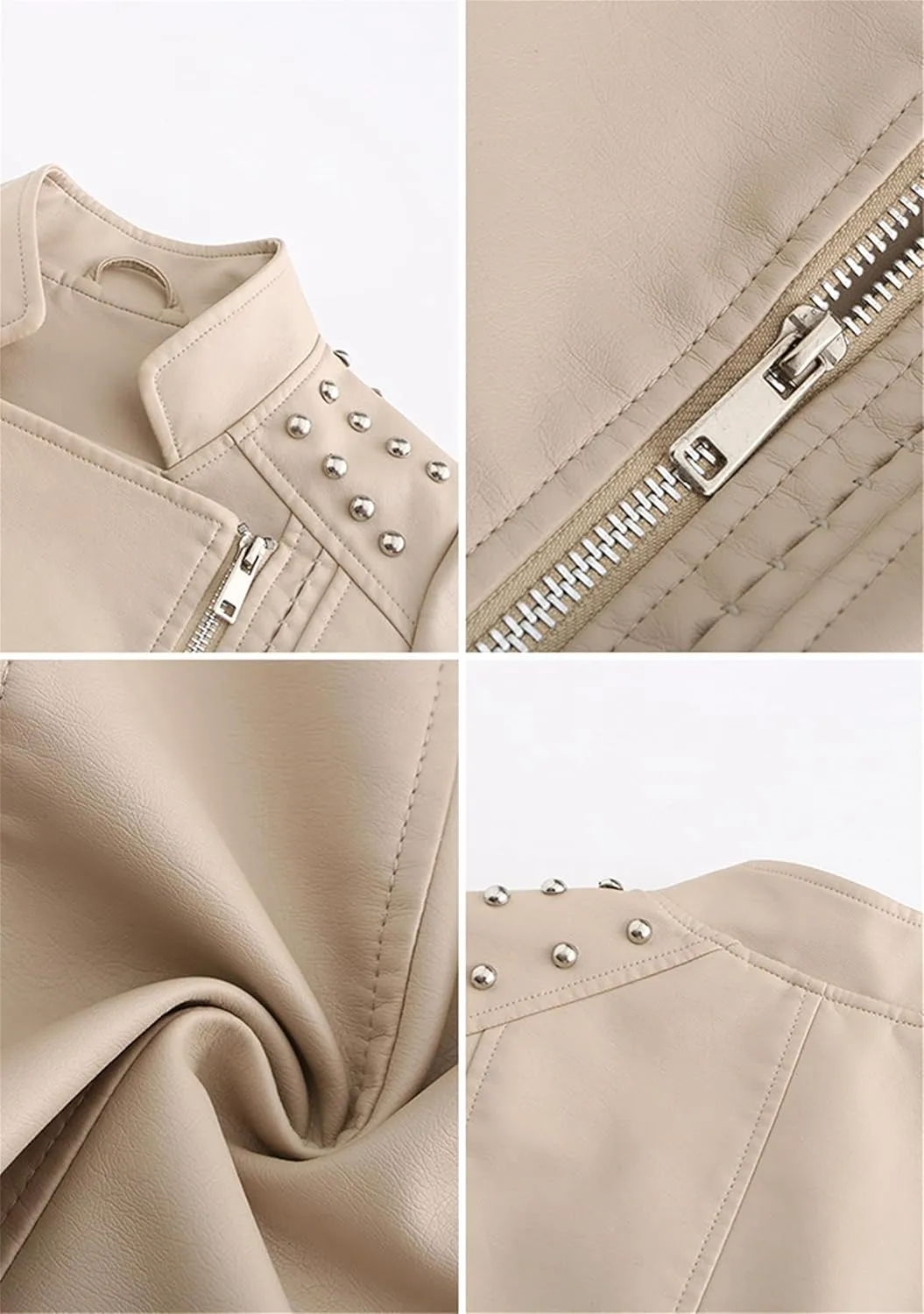 MAYRAIN Womens Oversized Fall Jackets Faux Leather Fashion Coats Winter Motorcycle Collared Jackets