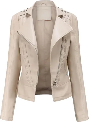 MAYRAIN Womens Oversized Fall Jackets Faux Leather Fashion Coats Winter Motorcycle Collared Jackets