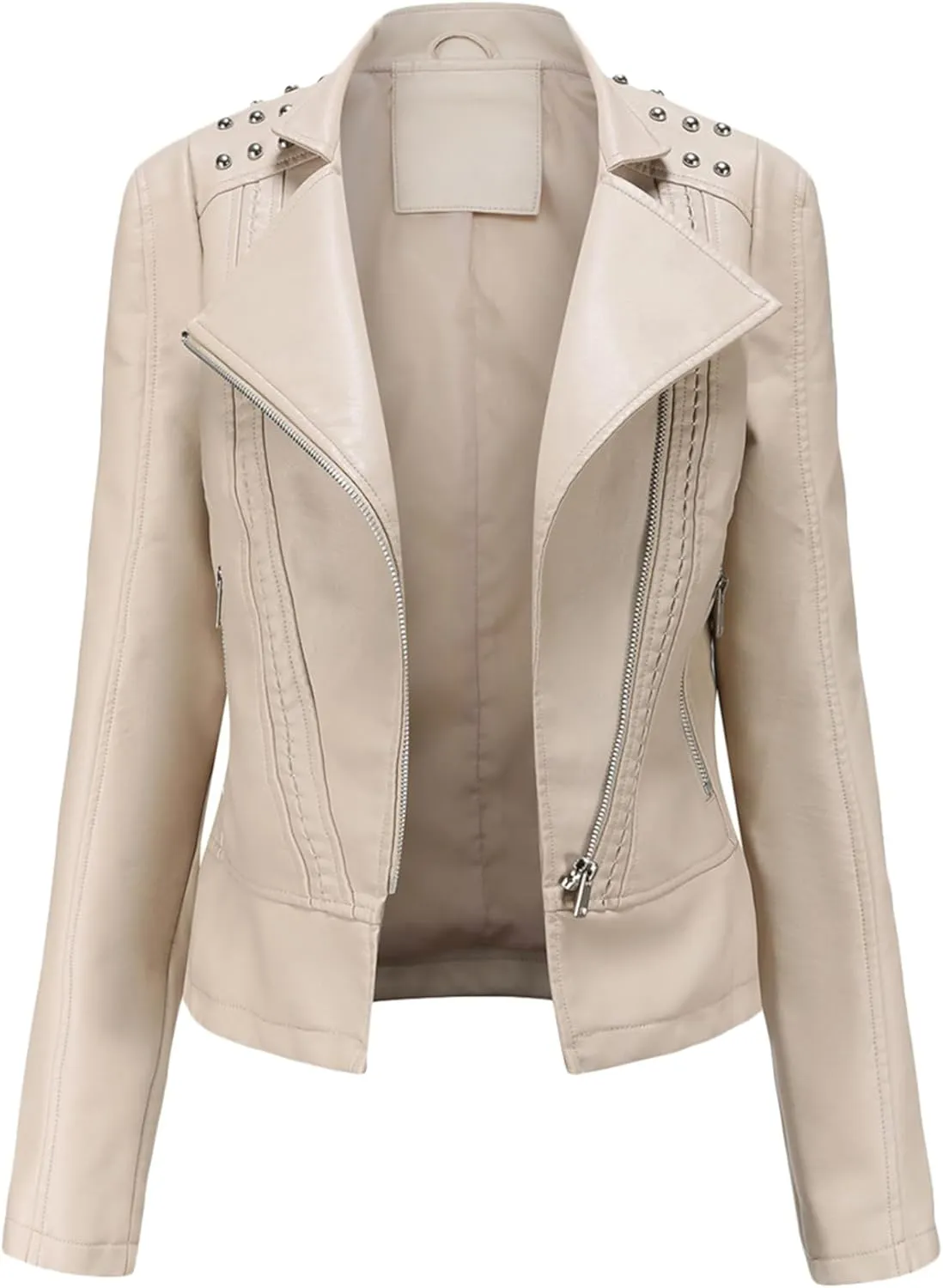 MAYRAIN Womens Oversized Fall Jackets Faux Leather Fashion Coats Winter Motorcycle Collared Jackets
