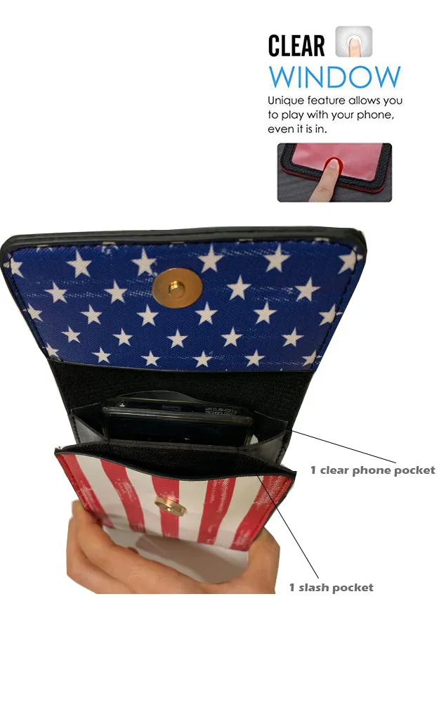 MB0059 American Flag Cellphone Crossbody Bag