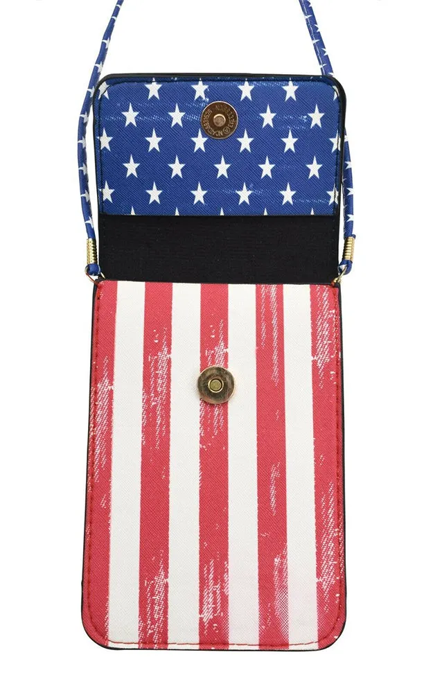 MB0059 American Flag Cellphone Crossbody Bag