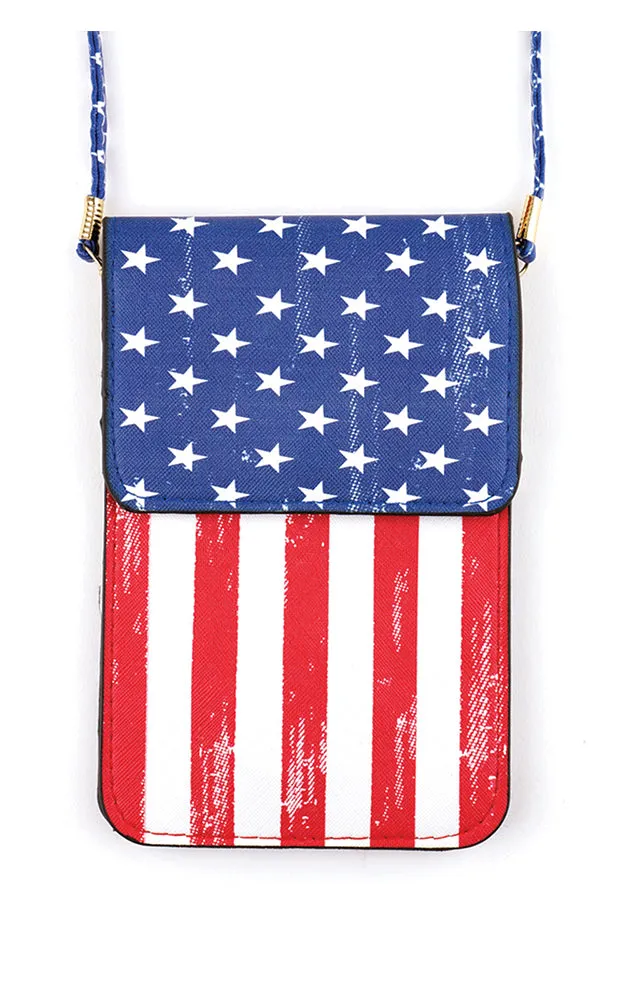 MB0059 American Flag Cellphone Crossbody Bag