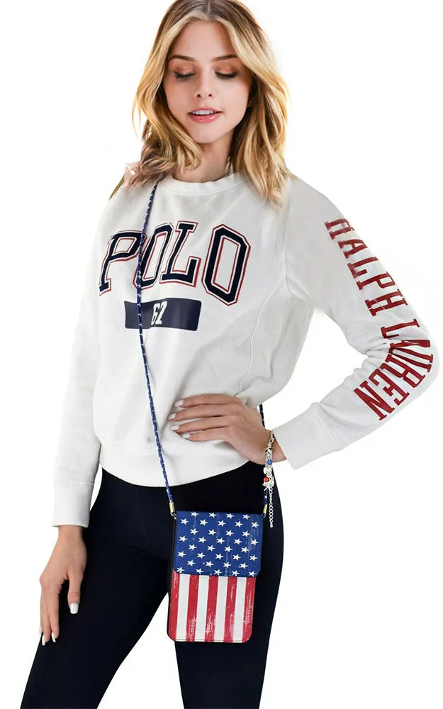 MB0059 American Flag Cellphone Crossbody Bag