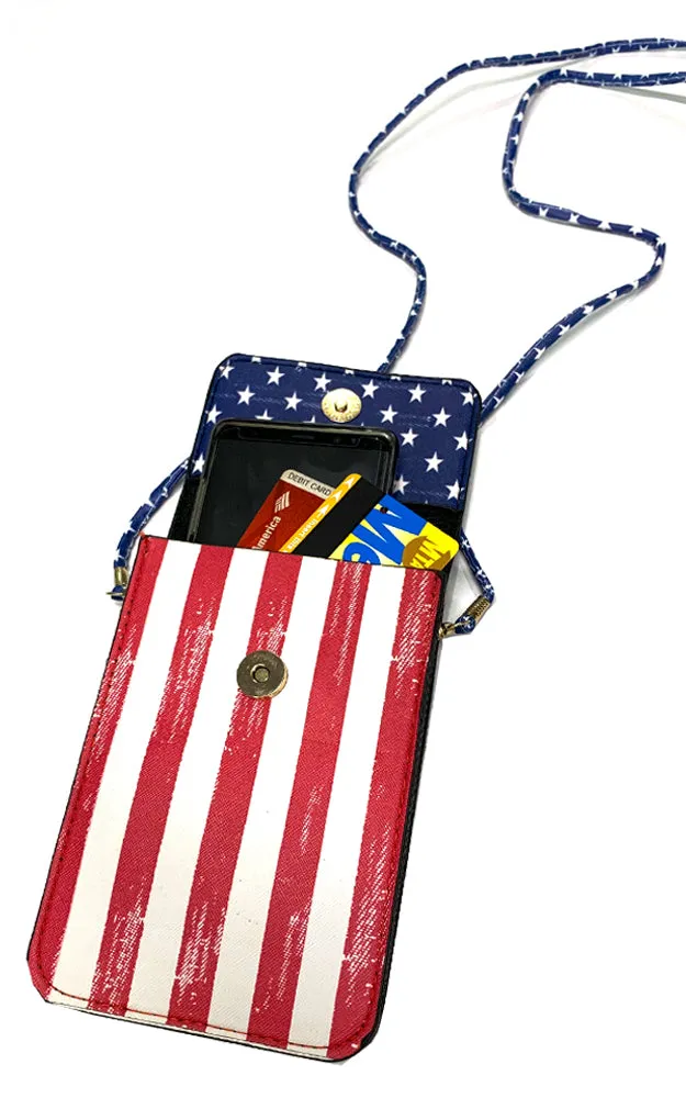 MB0059 American Flag Cellphone Crossbody Bag