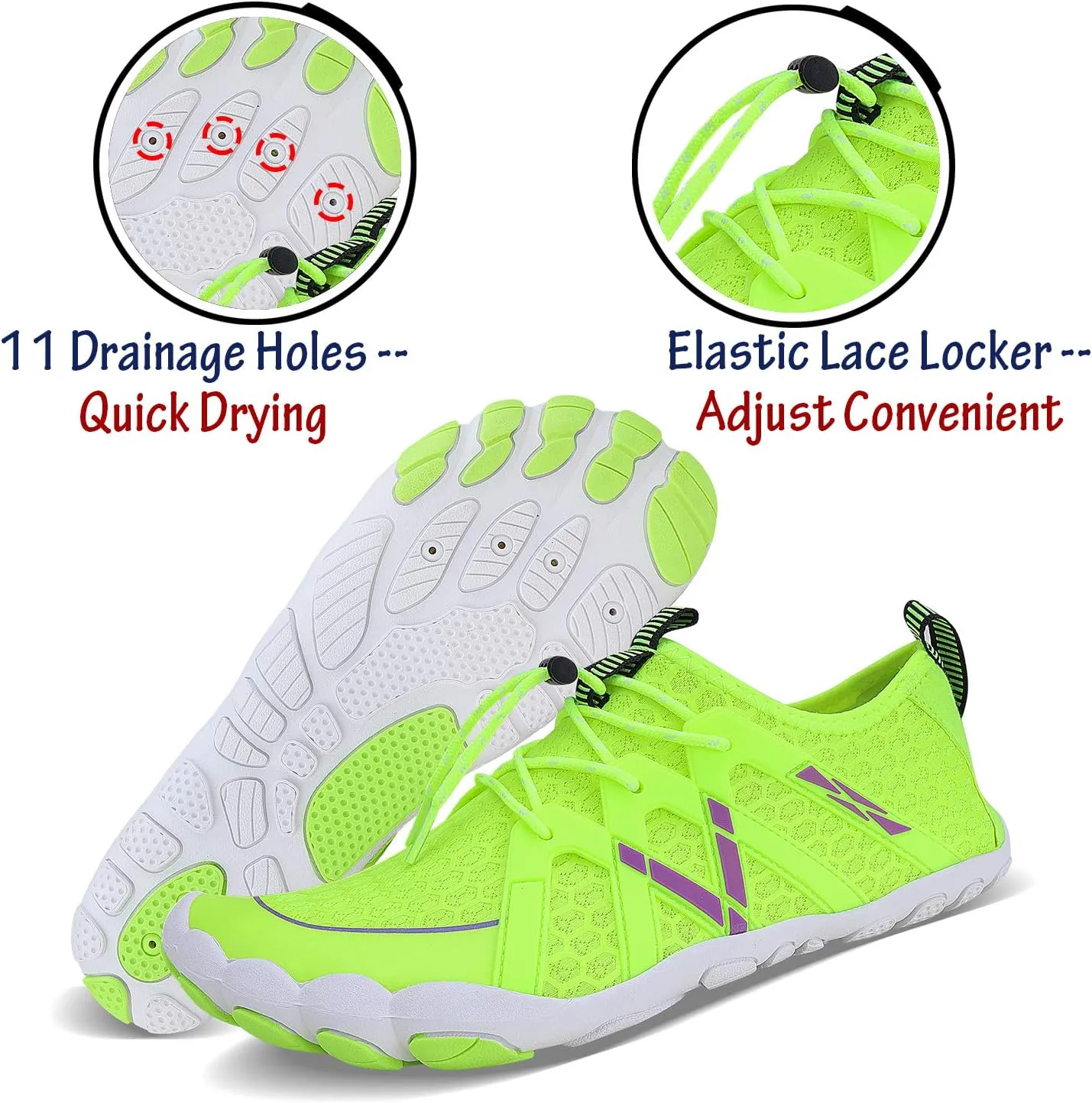 Men Women Water Sports Shoes Slip-on Quick Dry Aqua Swim Shoes for Pool Beach Surf Walking Water Park