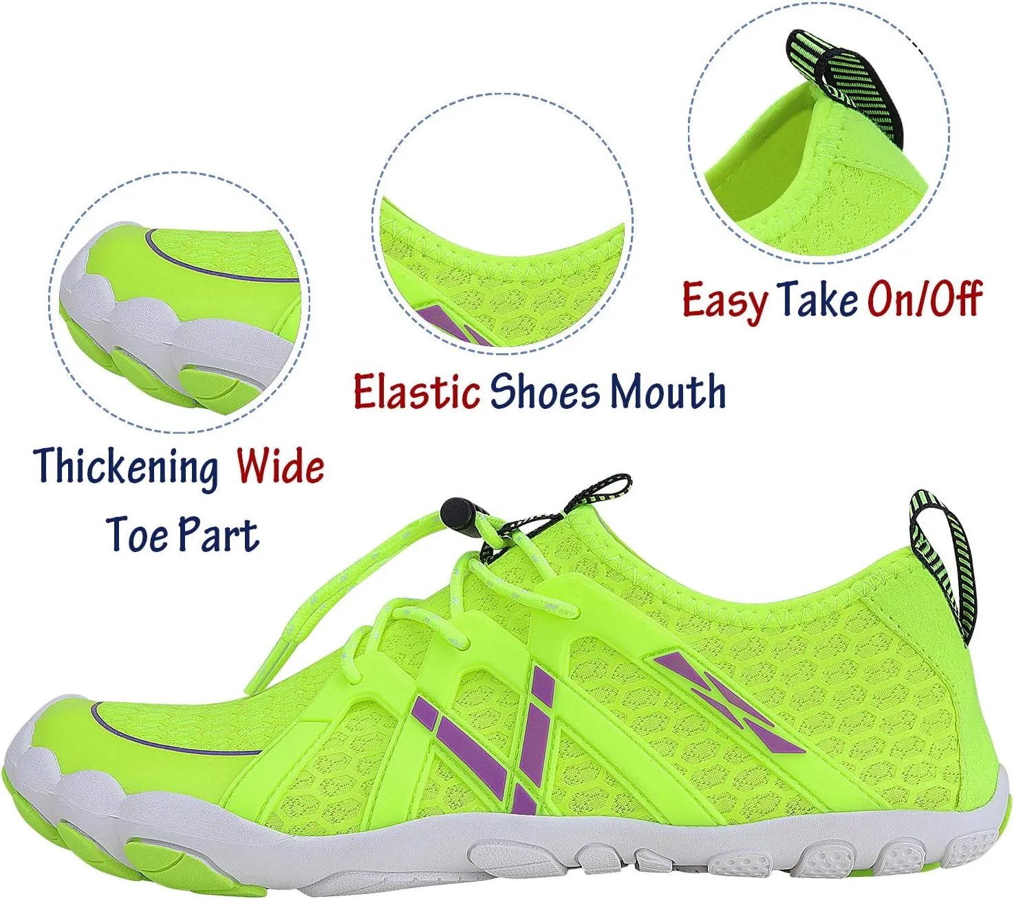 Men Women Water Sports Shoes Slip-on Quick Dry Aqua Swim Shoes for Pool Beach Surf Walking Water Park