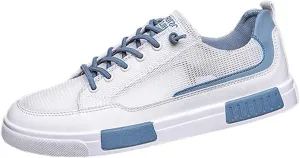 Men's Comfortable Lace Up Mesh Breathable Skateboard Shoes Lightweight Low Top Sneakers Casual Athletic Walking Shoes