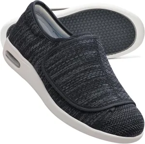 Mens Extra Wide Fit Diabetic Shoes Outdoor Trainers Men Comfortable Loafers Easy Close Orthopedic Slippers for Swollen Feet Plantar Fasciitis Adjustable Lightweight Walking Trainers