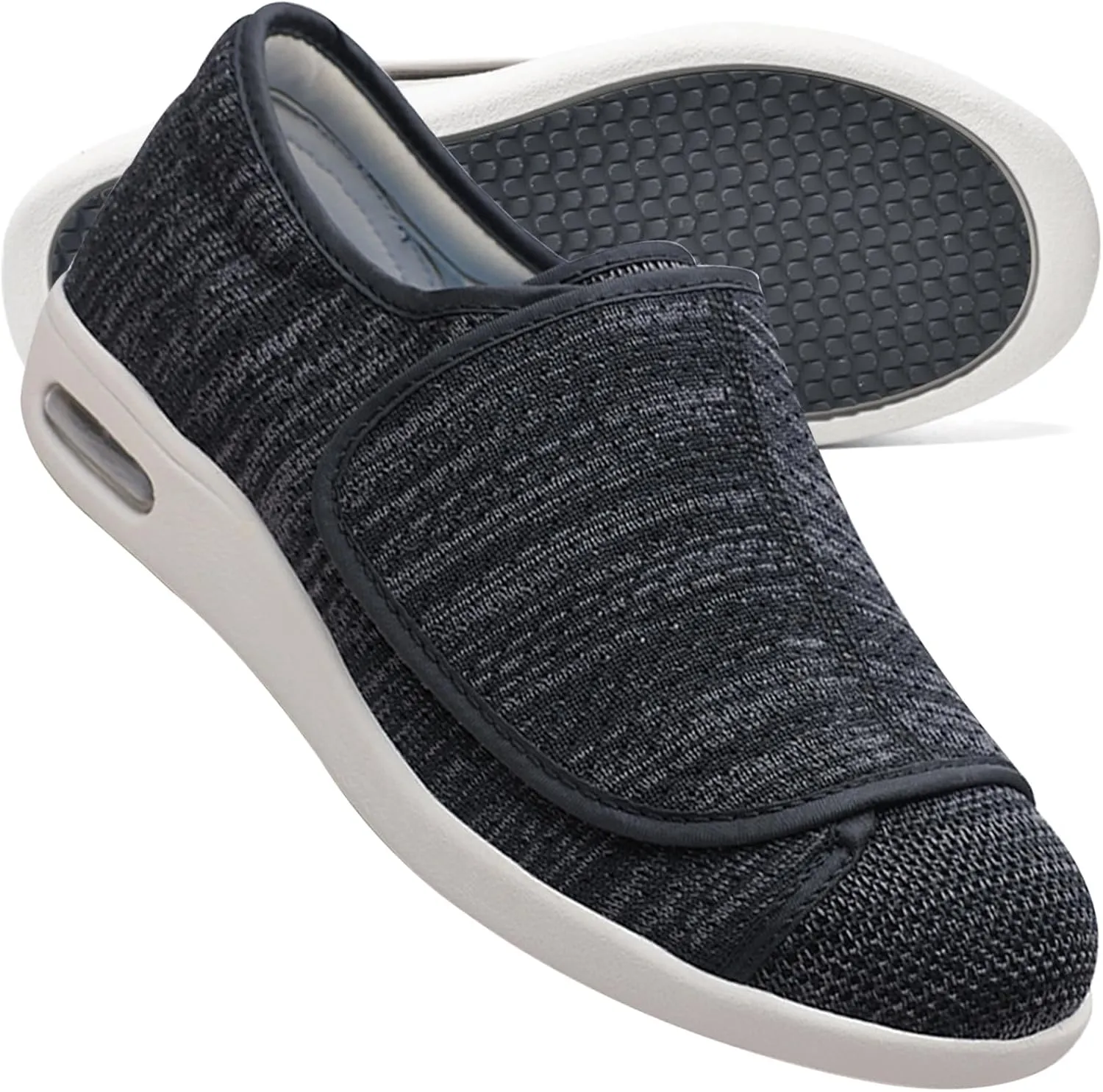 Mens Extra Wide Fit Diabetic Shoes Outdoor Trainers Men Comfortable Loafers Easy Close Orthopedic Slippers for Swollen Feet Plantar Fasciitis Adjustable Lightweight Walking Trainers
