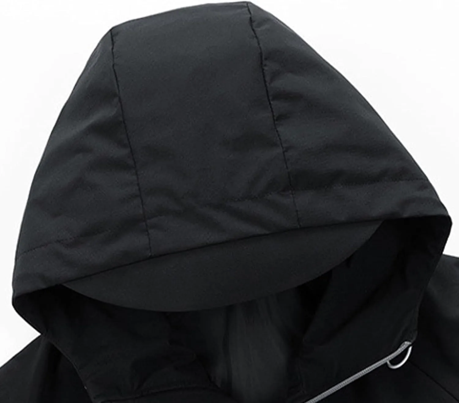 Mens Jackets Zip Up Long Sleeve Casual Hooded Coat Waterproof Windbreaker Active Jacket Loose Fit Coats with Pocket