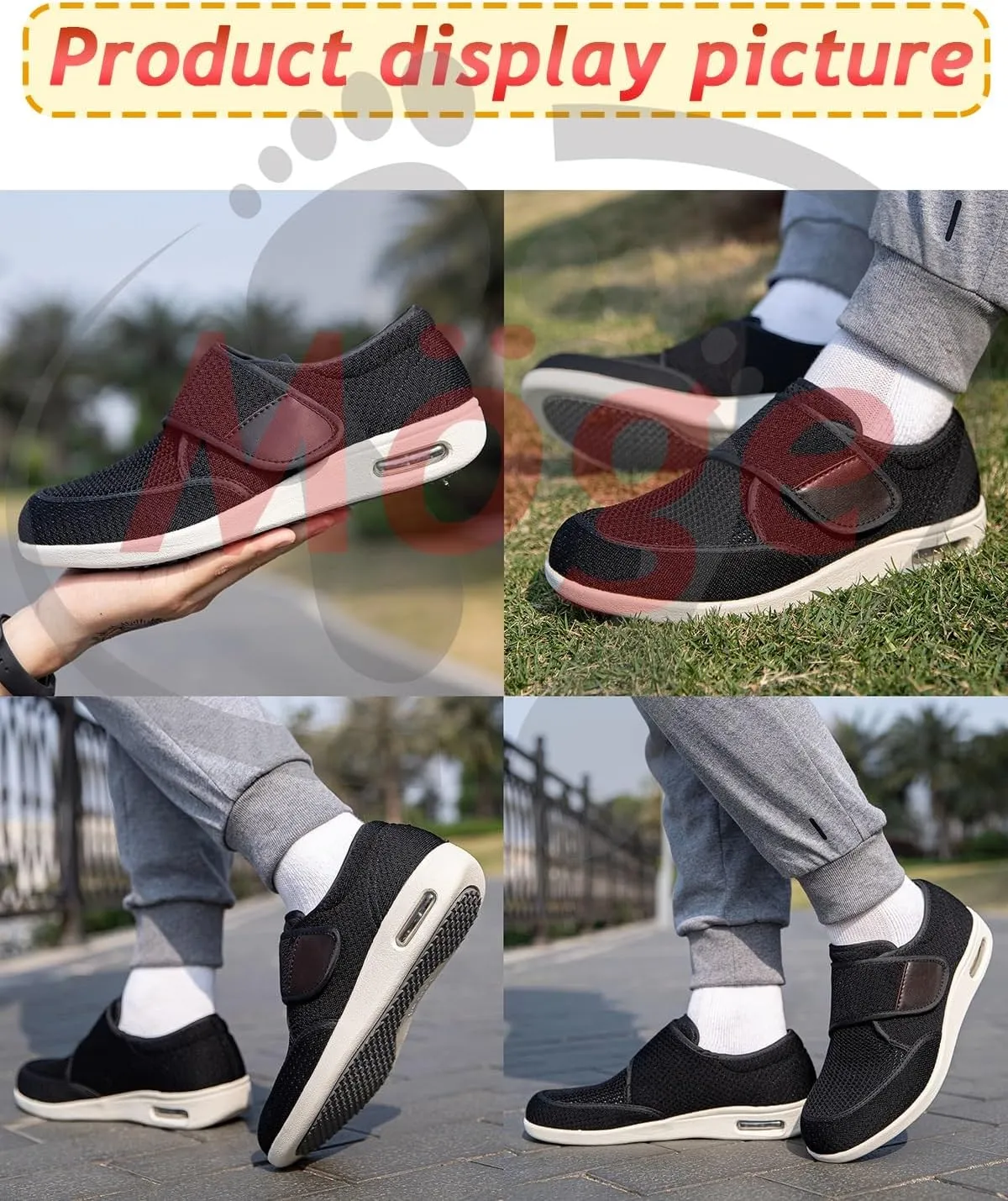 Men's Wide Fit Slip-On Trainers | Comfortable Memory Foam Casual Walking Shoes for Gym and Sports