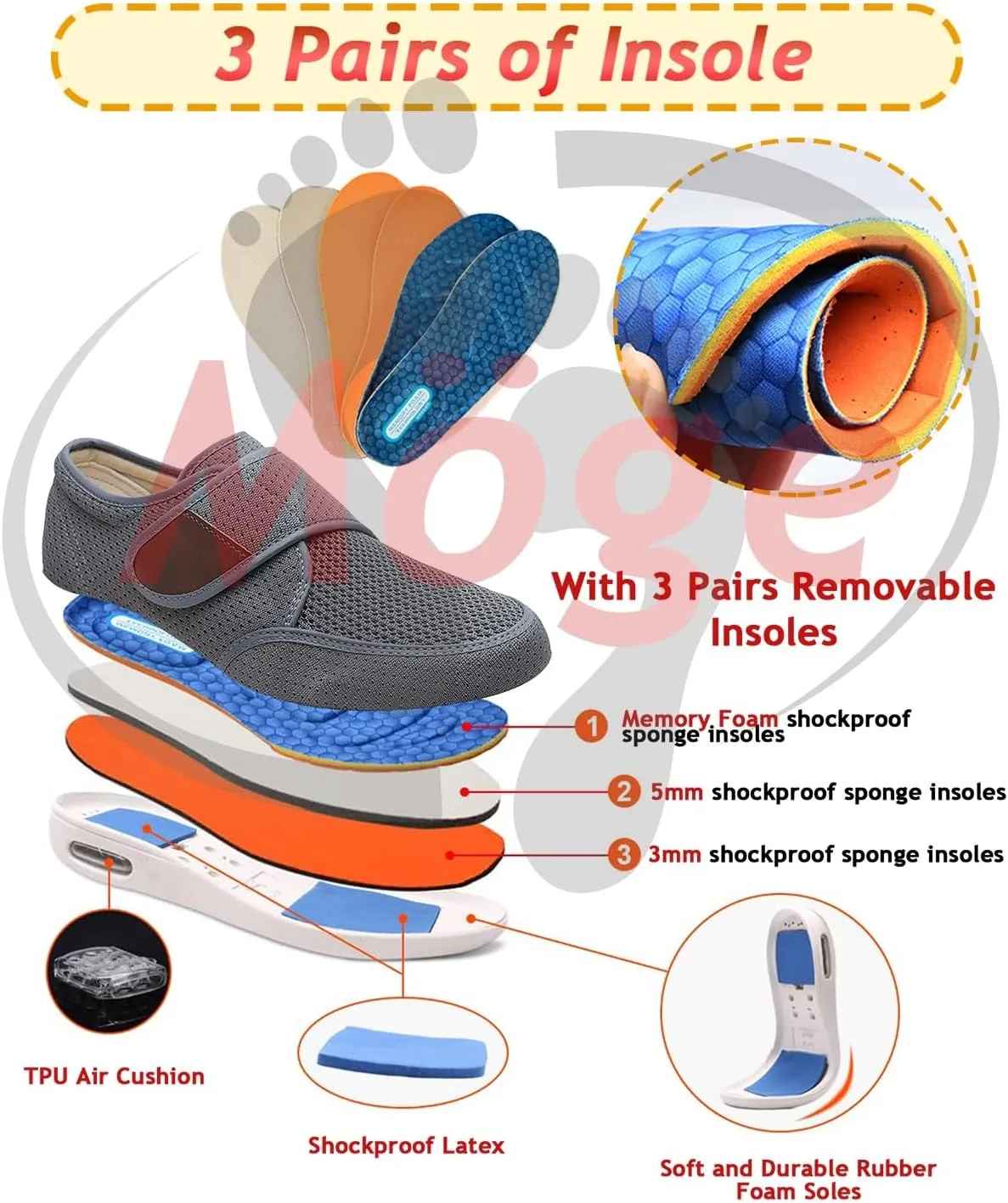 Men's Wide Fit Slip-On Trainers | Comfortable Memory Foam Casual Walking Shoes for Gym and Sports