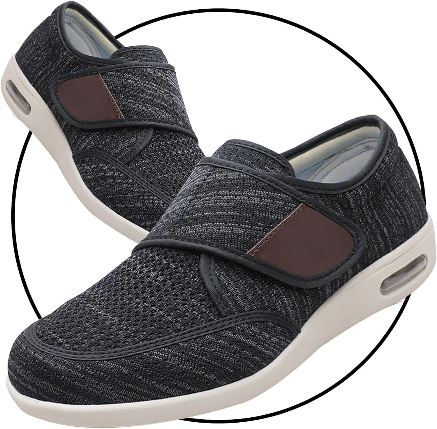 Men's Wide Fit Slip-On Trainers | Comfortable Memory Foam Casual Walking Shoes for Gym and Sports