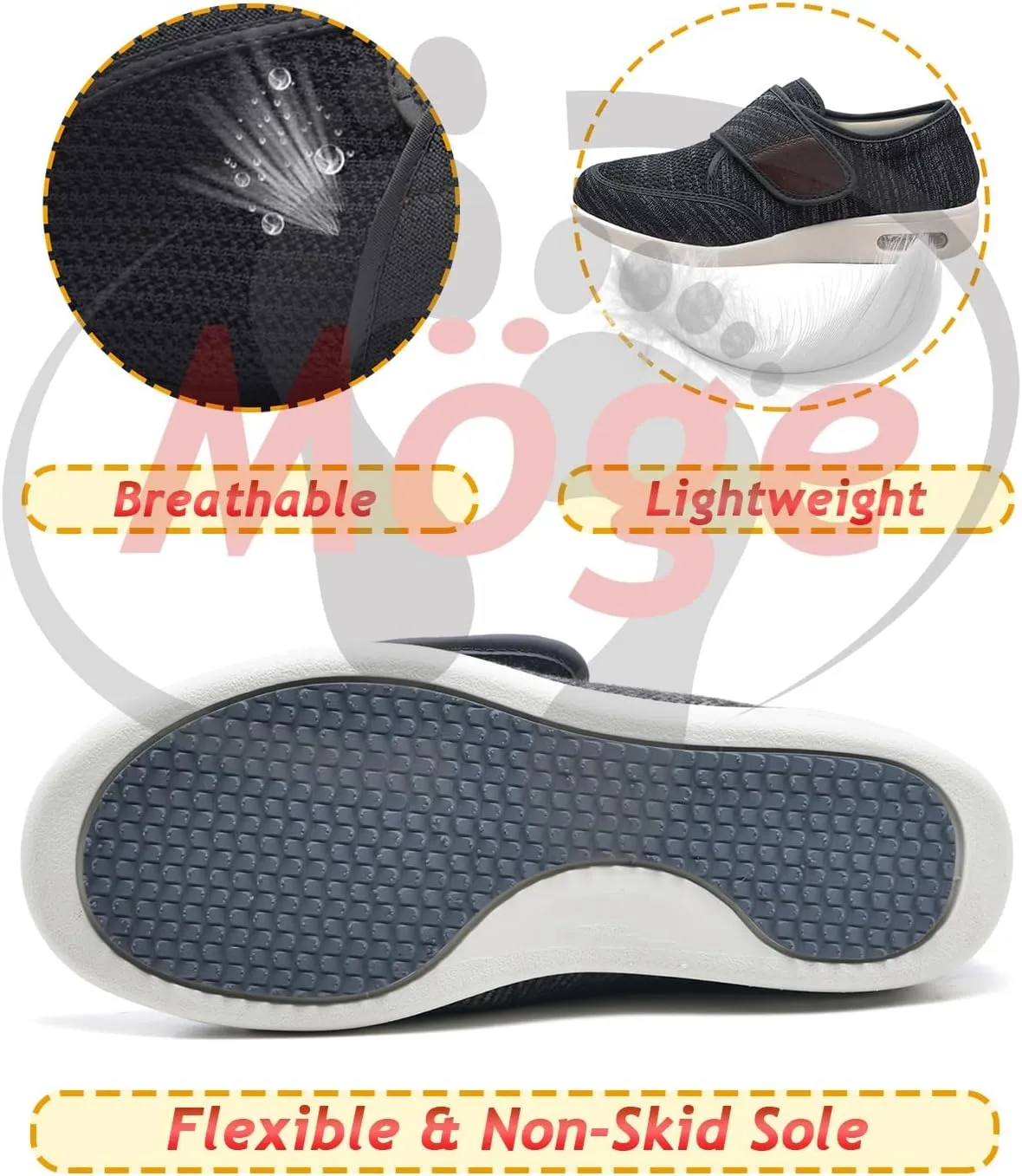 Men's Wide Fit Slip-On Trainers | Comfortable Memory Foam Casual Walking Shoes for Gym and Sports