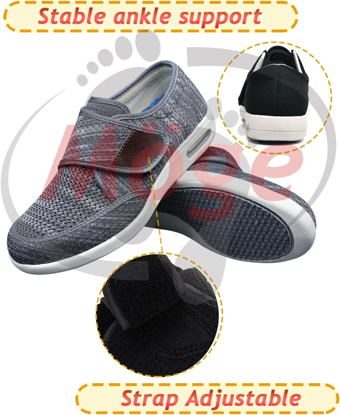 Men's Wide Fit Slip-On Trainers | Comfortable Memory Foam Casual Walking Shoes for Gym and Sports