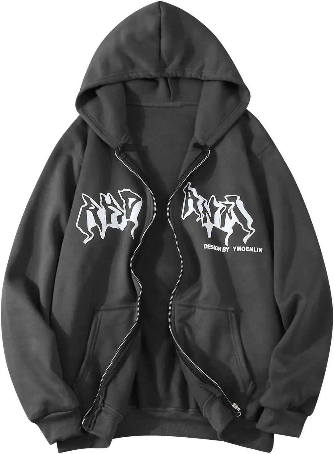 Mens Zip Up Hoodies Trendy Outwear with Pockets Hooded Sweatshirt Loose Fit Casual Fall Spring Warm Slim Fit Sweater Jacket