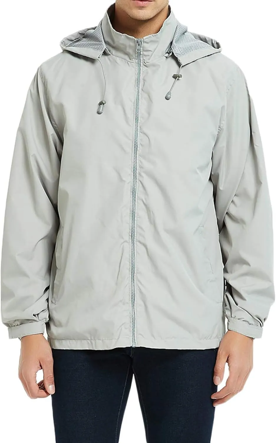 Mens Zip up Jackets Stand Collar Windbreakers Loose Casual Windcheaters Plain Fashion Coats Outdoor Fall Winter New