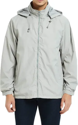 Mens Zip up Jackets Stand Collar Windbreakers Loose Casual Windcheaters Plain Fashion Coats Outdoor Fall Winter New