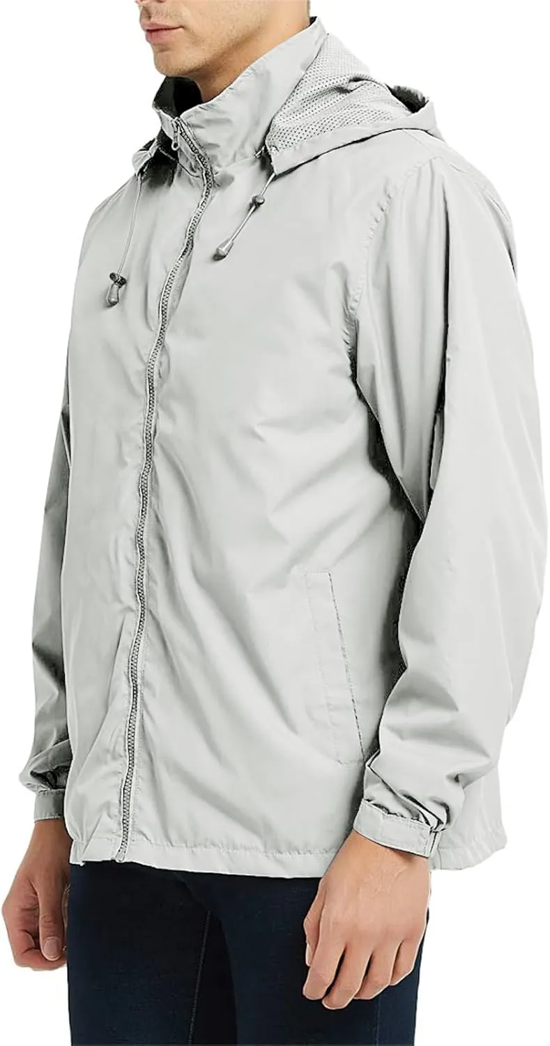 Mens Zip up Jackets Stand Collar Windbreakers Loose Casual Windcheaters Plain Fashion Coats Outdoor Fall Winter New