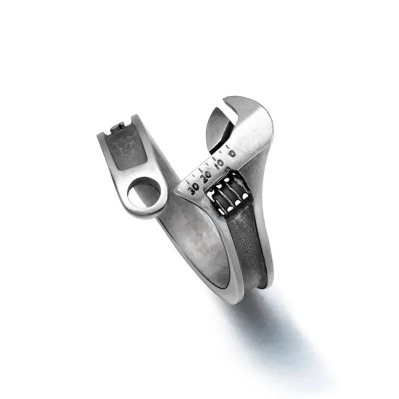 Metal Wrench Open Rings for Men