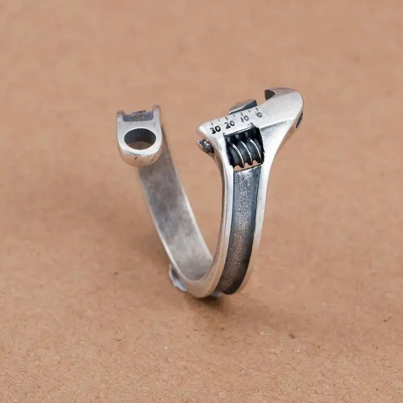 Metal Wrench Open Rings for Men