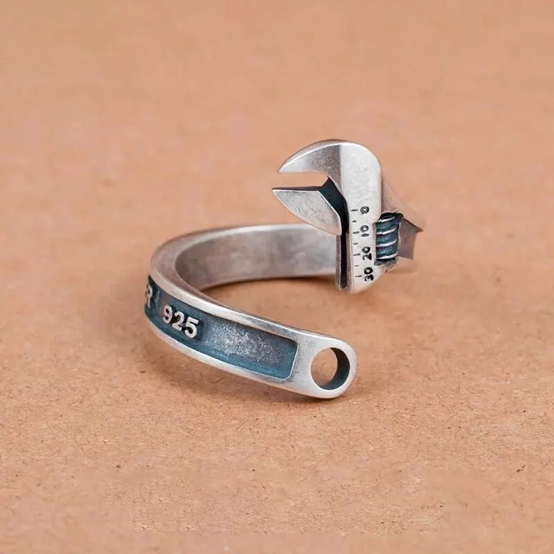 Metal Wrench Open Rings for Men