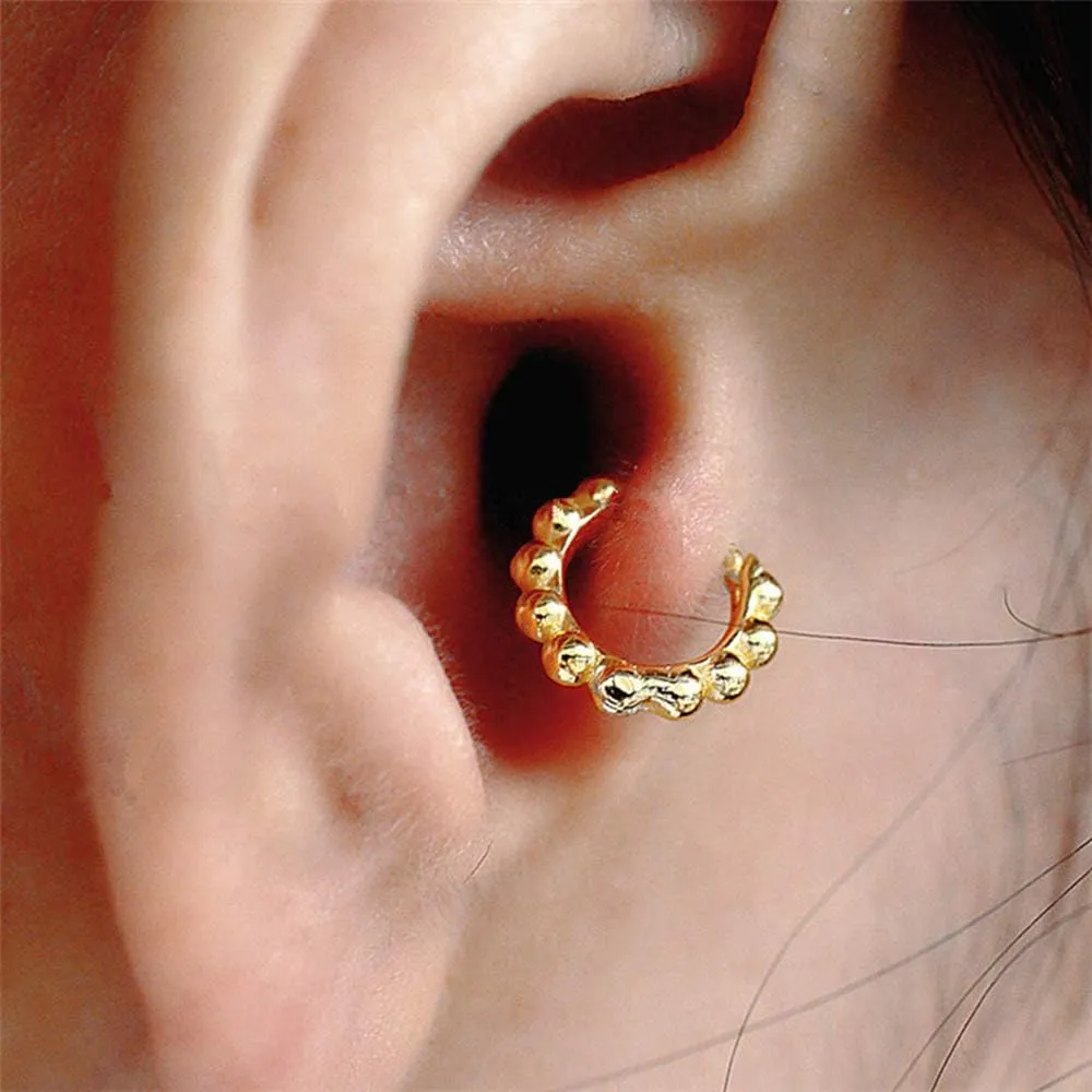 Minimalist Ball Bead Small Hoop Earrings for Women Girls S925 Sterling Silver Pierced Ear Simple Cartilage Tragus Sleeper Huggie Mini Hoops Irregular Tiny Dot Hinged Fashion Jewelry