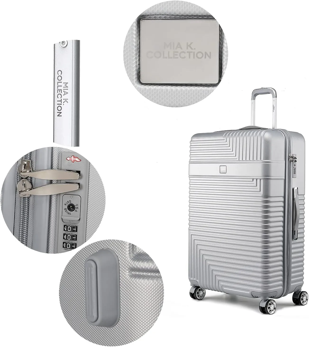 MKF Collection Extra Large Luggage Travel bags, TSA-approved lock Lightweight 360-degree Dual Spinner Suitcases