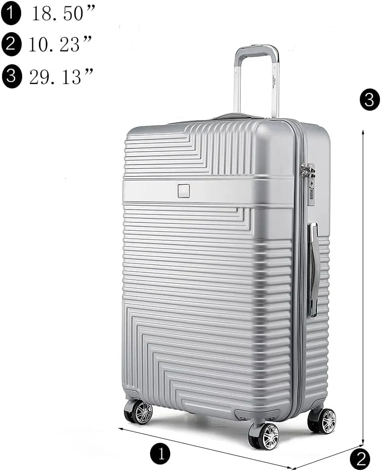 MKF Collection Extra Large Luggage Travel bags, TSA-approved lock Lightweight 360-degree Dual Spinner Suitcases