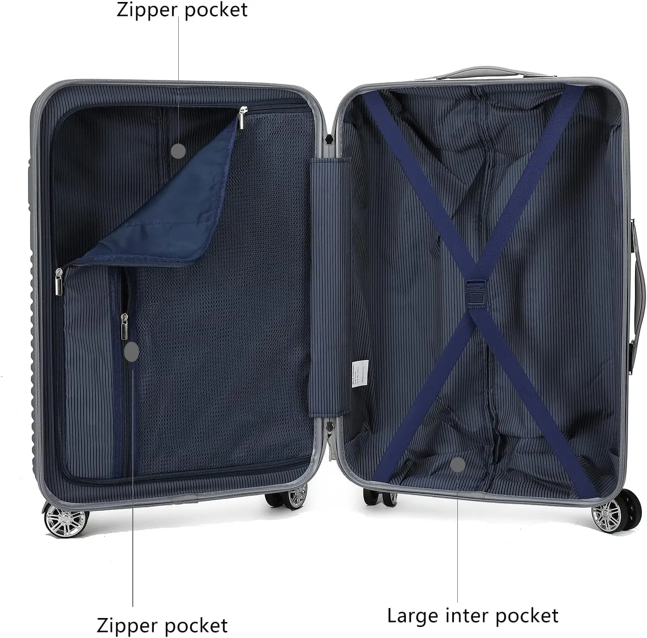 MKF Collection Extra Large Luggage Travel bags, TSA-approved lock Lightweight 360-degree Dual Spinner Suitcases