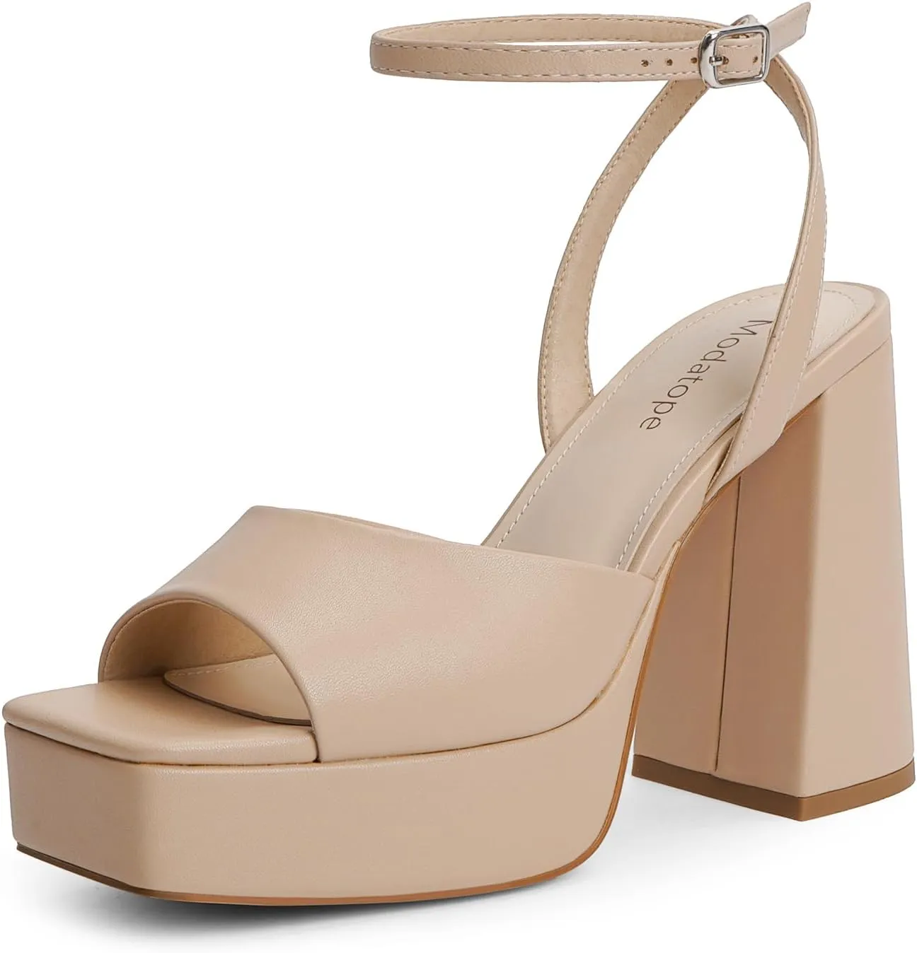 Modatope Platform Heels for Women Platform Sandals Womens Chunky Heel Open Toe Pumps Ankle Strap Womens Wedding Party Pumps Shoes