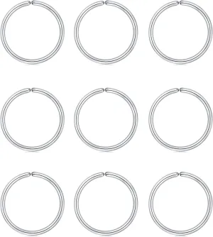 MODRSA Nose Rings - Hoops & Hoop Earrings for Cartilage & Tragus - 22g, 20g, 18g