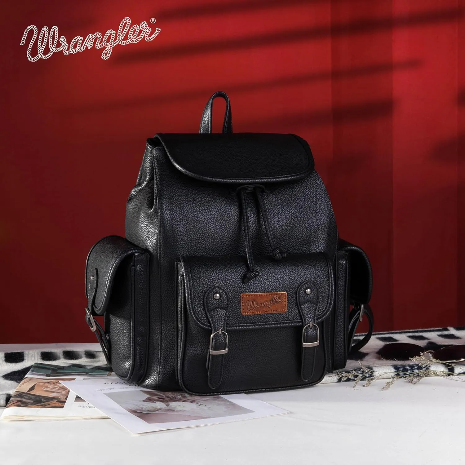 Montana West x Wrangler Backpack Purse for Women Men Western Backpack Floral Tooled Travel Bags