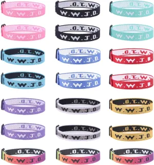 MOZAKA 21PCS WWJD Bracelets Pack Christian Gifts Adjustable Wristbands WWJD Jesus Bracelets Bulk What Would Jesus Do Bracelets with 21 Message Cards
