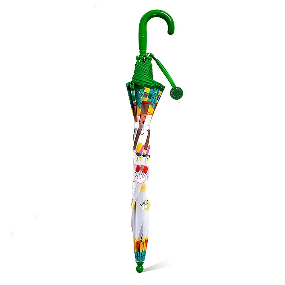 Mr.Bowtie Bunny Transparent Style Green Umbrella for Kids