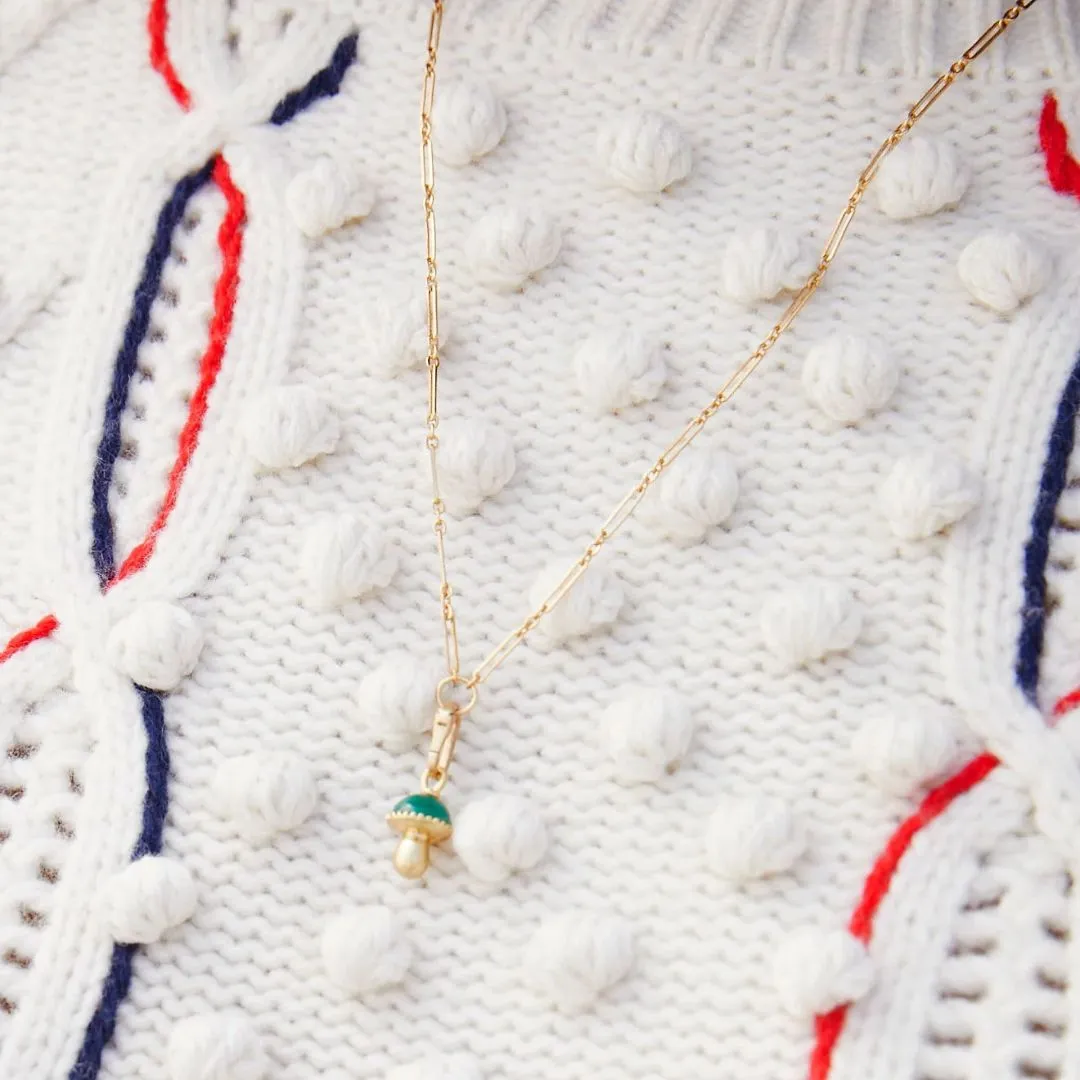 Mushroom Charm (Vintage Gold   Green)
