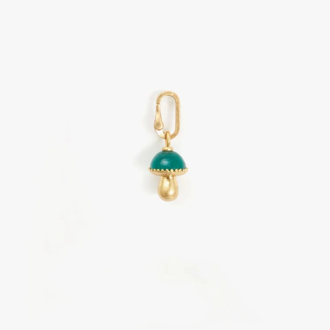 Mushroom Charm (Vintage Gold   Green)
