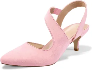 mysoft Women's Dress Shoes Low Heels 2 inch Kitten Pumps Slingback Wedding Party Medium/Wide Width Shoes
