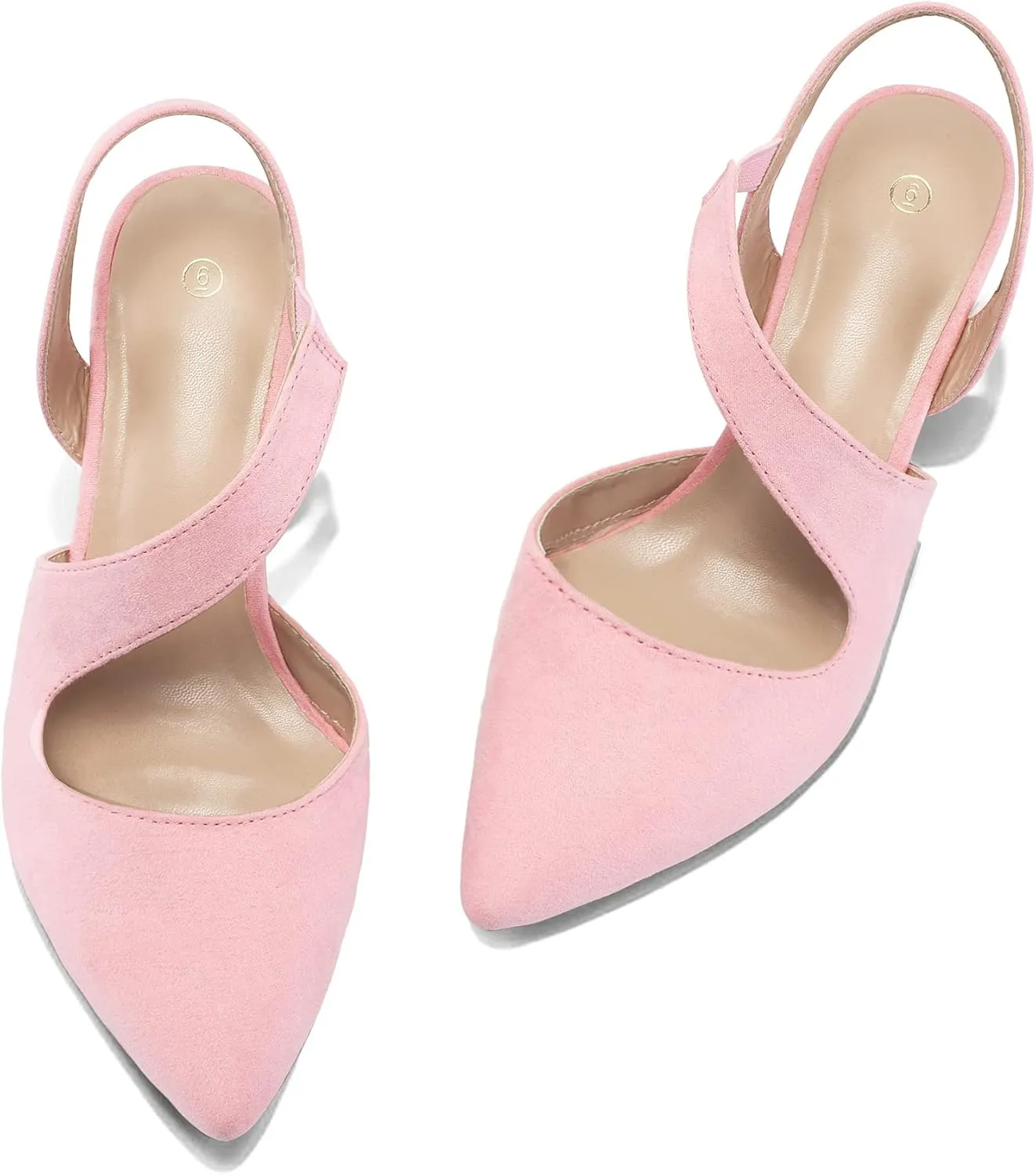 mysoft Women's Dress Shoes Low Heels 2 inch Kitten Pumps Slingback Wedding Party Medium/Wide Width Shoes