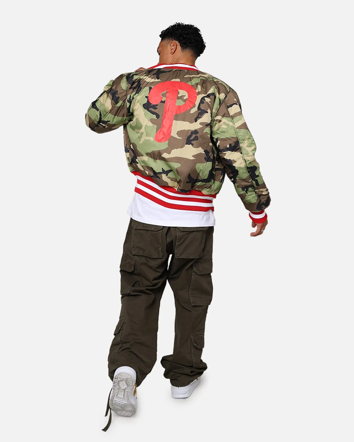 New Era X Alpha Series X MLB Philadelphia Phillies MA-1 Bomber Jacket Red