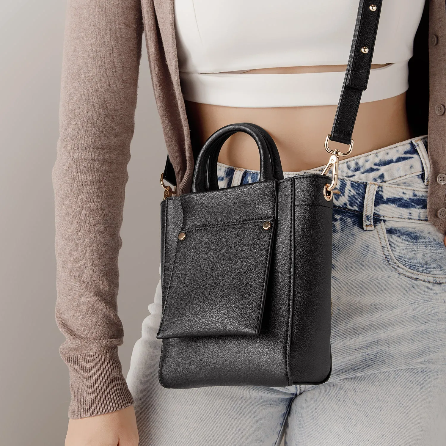 Nicola Mini Tote - Black