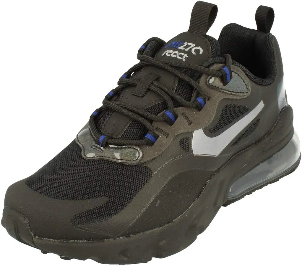 Nike Air Max 270 React GS Running Trainers CZ4209 Sneakers Shoes (UK 5.5 us 6Y EU 38.5, Black Metallic Cool Grey 001)