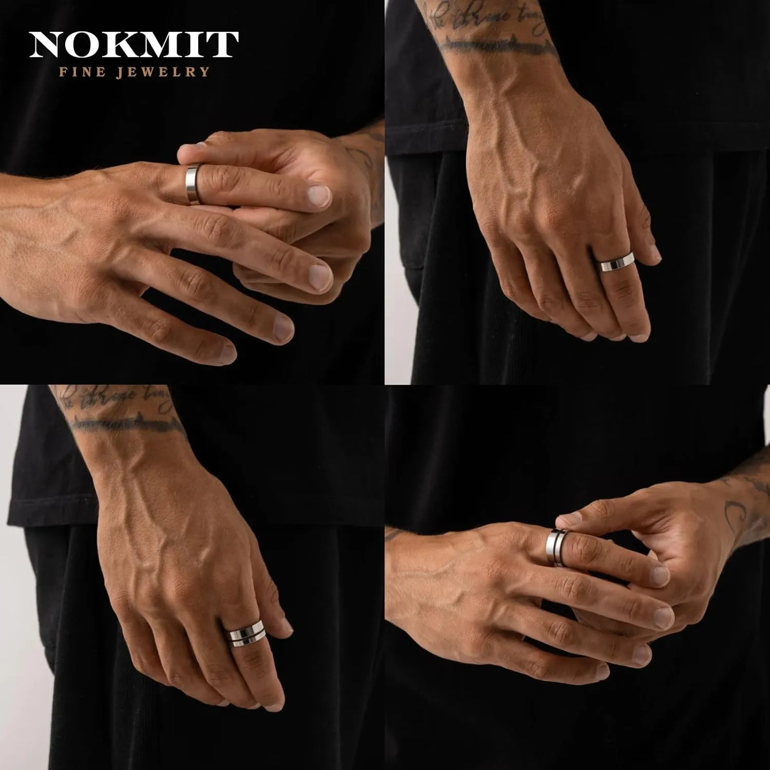 NOKMIT 5mm 14K Gold Filled Rings for Women Girls Dainty Thick Wedding Band Couple Anniversary Engagement Thumb Ring Gifts High Polished Plain Flat Cigar Band Tarnish Resistant Comfort Fit Size 4 to 11