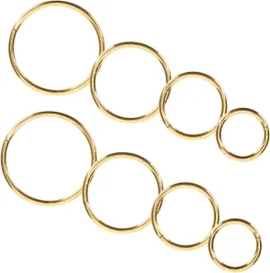 Nose Piercing Rings 8pcs Gold Nose Hoops for Women Stainless Metal 1.0 * 6mm 8mm 10mm 12mm
