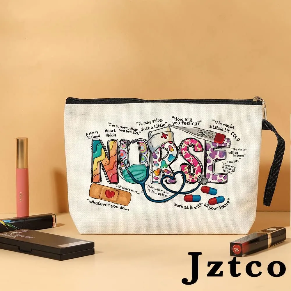 Nurse Appreciation Gifts, Nurse Gifts for Women, Funny Nurse Makeup Bag Nurse Appreciation for RN Nurses, Graduation Christmas Birthday Nurses Week Nursing Gifts for Doctor School  Heart Medicine