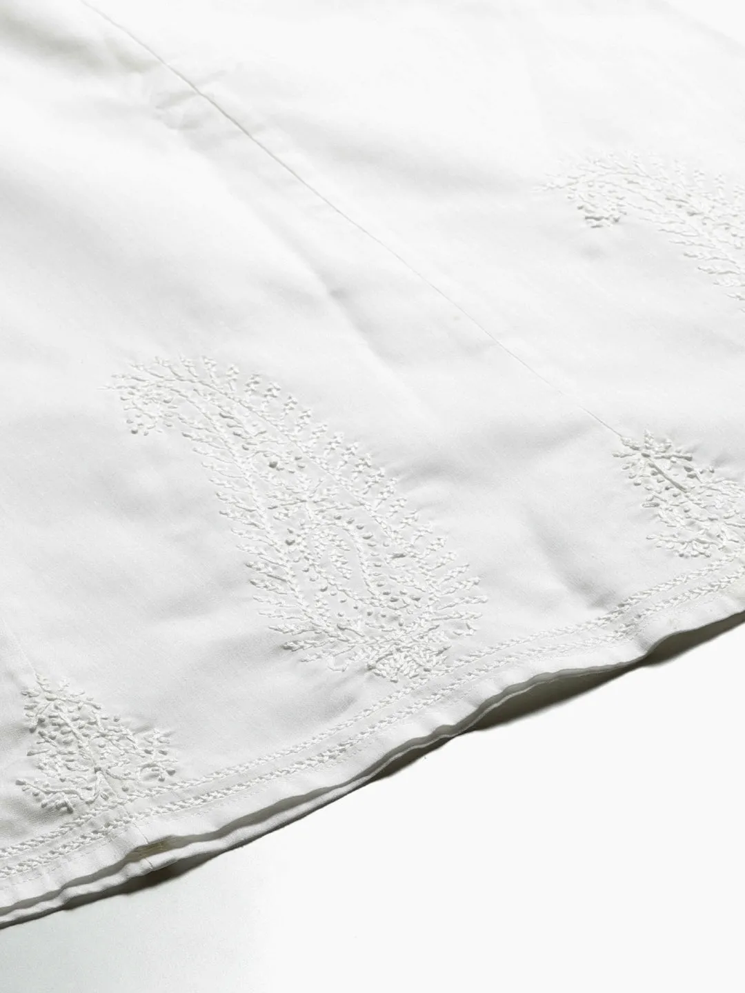 Off White Flared Chikankari Palazzo