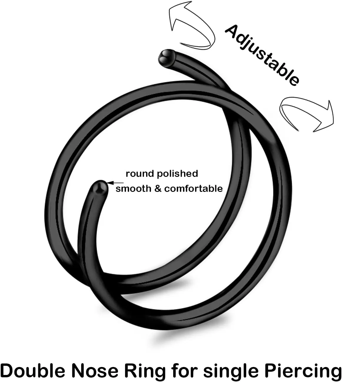 ONESING 20G Double Nose Ring Hoop for Single Piercing - 2-36 Pcs Jewelry for Women